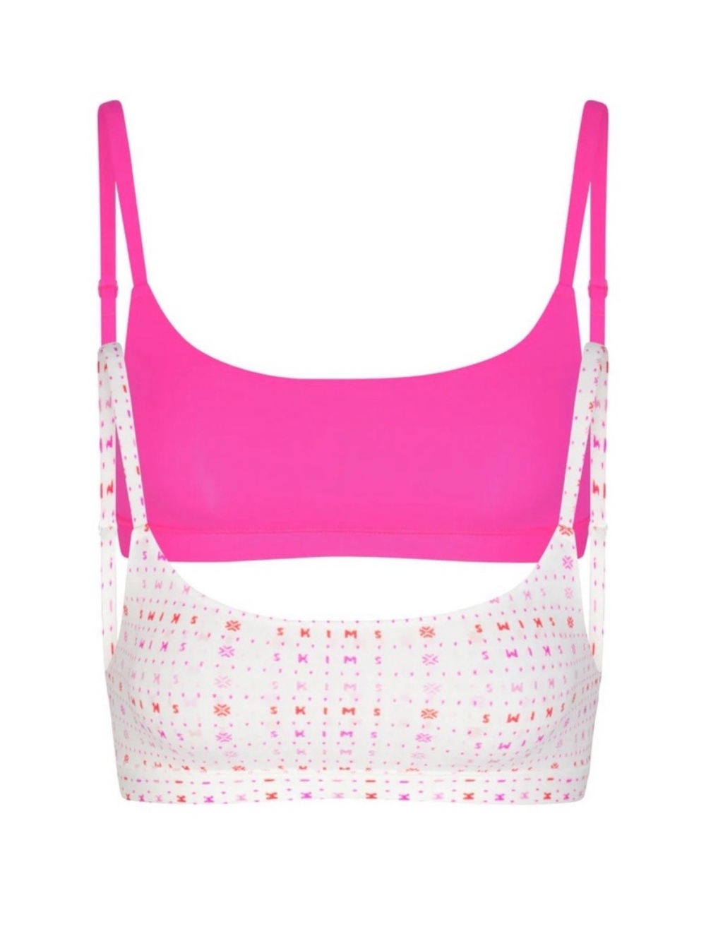 Skims Fits Everybody Scoop Bralette 2-Pack
Pink Fair Isle & Flamingo Small
